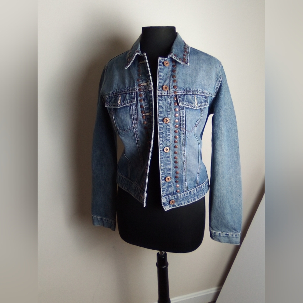 GAP Blue Denim Jacket SIZE MEDIUM - Picture 3 of 7